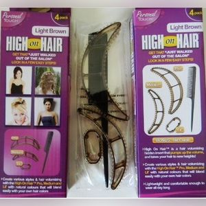 4/$20 Personal touch hair on hair Volumizing hair tools light brown 4piece set